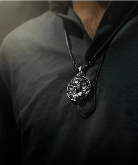 Hanuman Ji Pendant Oxodaised Silver Chain