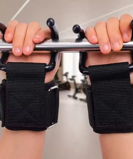 Weight Lifting Rod Hooks Wrist Support (Pair of 1)