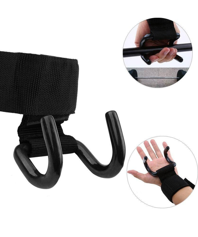Weight Lifting Rod Hooks Wrist Support (Pair of 1)